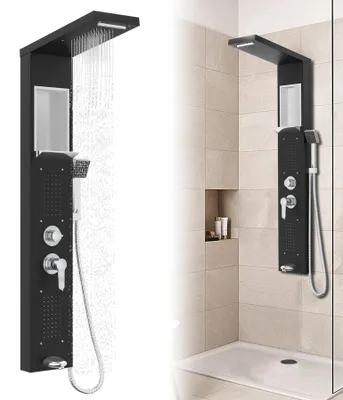 Productafbeelding van Solidchoice - Douchepaneel van RVS met 5 Functies en Handdouche
