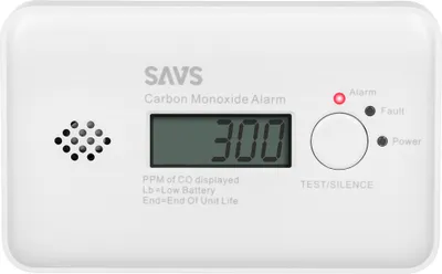 Produktbild von SAVS C10 Kohlenmonoxidmelder - 10 Jahre Batterie - LCD-Display - 10 Jahre Figaro®-Sensor - Entspricht der europäischen Norm