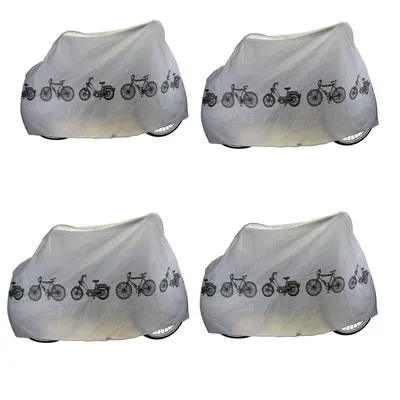 Imagen del producto de Paquete de 4 fundas para proteger bicicletas en garajes, funda para bicicleta, impermeable, resistente a la intemperie, 200x110 cm