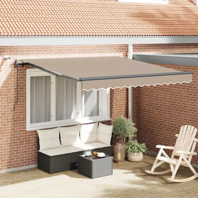 Image de Maison Exclusive - Tringle à stores rétractable, beige, 350 x 250 cm, en polyester