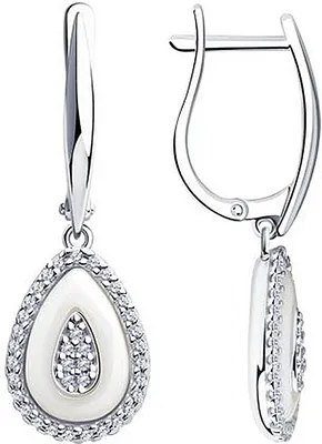 Produktbild von Sokolov Ohrhänger aus 925 Silber mit Zirkonia und Keramik, Sterlingsilber Ohrringe
