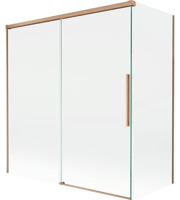 Obrázek produktu pro Mexen Rox vanová zástěna 2-křídlová posuvná 150 + 70 x 150 cm, transparentní, kartáčovaná měď - 8C9-150-070-65-00
