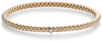 Produktbild von Himbeer-Armband Armreif Armschmuck elastisch 4mm 585 Gold Rotgold stretch