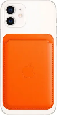 Image de Portefeuille Apple en cuir MagSafe (Apple Wallet 2nd generation) - Avec fonction AirTag intégrée - Orange