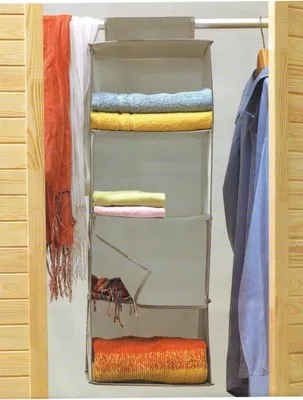 Produktbild von Rondale Hängeregal 4 Böden Organizer Schrank für Kleidung Grau