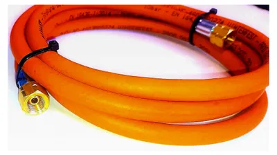 Produktbild von Propan-Butan-Gasschlauch 1500 cm (15 m) | 30 bar | Ø 6,3 mm | 1/4" - 1/4" Zoll LKS Anschluss mit Schnellkupplung | bis -30°C | Gasschlauch für Grillgeräte