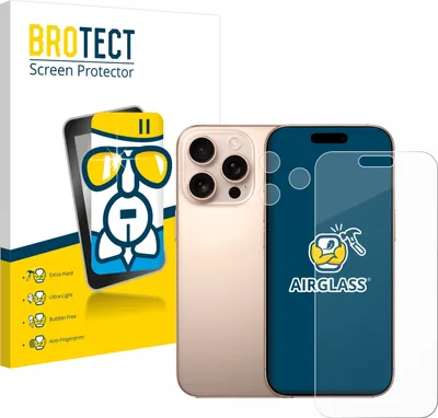 Produktbild von BROTECT Schutzglas für Apple iPhone 16 Pro Max (Display+Kamera) Schutzfolie Panzer Folie Glas Display Schutz klar