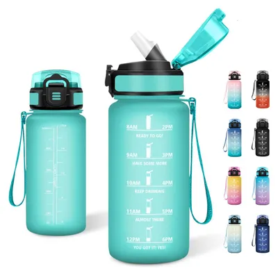Produktbild von Trinkflasche 500ml auslaufsicher mit Zeitmarkierung JAPORIA, Sportflasche,
