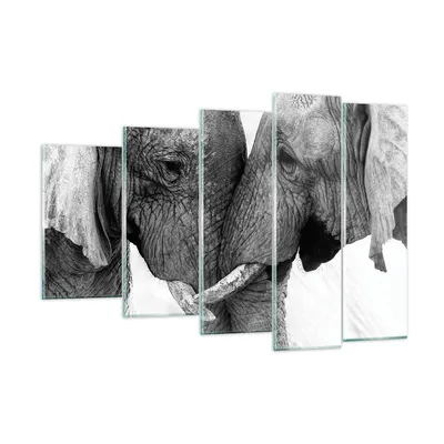 Produktbild von Bilder auf glas - 5 Teile - Elefanten Safari Bond - 150x100cm - Glasbilder - Wandbilder - Bilder - zum Aufhängen bereit - Wanddekoration aus Glas - Glas Bilder - Wandbild auf Glas - GEG150x100-4973