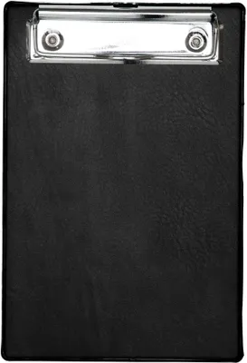 Image de Planchette à pince couverture filmée A6 vertical noir paquet de 12 pièces