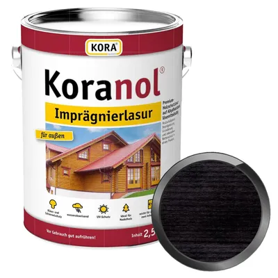 Produktbild von KORA Koranol Imprägnierlasur 2.5 Liter Ebenholz