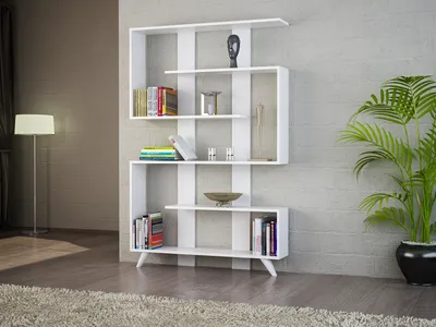 Produktbild von Skye Decor, Rain - White, Büroregale, Weiß, Melaminplatte, 120 x 20 x 162 cm