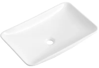 Productafbeelding van CERANO - Keramische wastafel Moana - voor opbouw - wit, glanzend - 59,5 x 37,5 cm