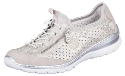 Produktbild von Rieker Damen Sneaker farbenfroh Gummizug Textil leicht flexibel rutschfest L3252, Größe:38 EU, Farbe:Gold