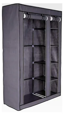 Produktbild von Faltbarer Stoff-Kleiderschrank 175x110x45 cm, grau