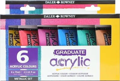 Obrázek produktu pro Daler Rowney Graduate Sada akrylových barev 6 x 75 ml