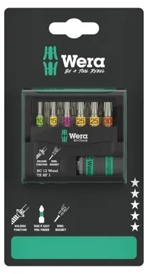 Image de Wera 05073641001 Wera Bit-Check 12 Wood TORX HF 1 SB