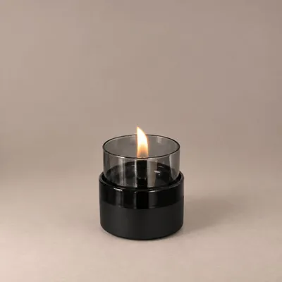 Produktbild von Tenderflame Rosie 8 Black/ Smoke Ceramic - Tischkamin Tischfeuer Indoor, Bioethanol-Alternative mit Tenderfuel, dekoratives Deko-Feuer für Wohnzimmer, Tisch und Balkon