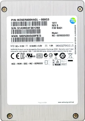 Produktbild von Festplatte Samsung SSD MZ6ER800HAGL-000G3 800GB Sas II 2.5" Zoll