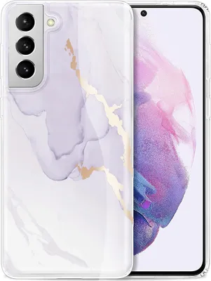 Obrázok produktu pre Puzdro pre Samsung Galaxy S21+ Fialový mramor so zlatým ochranným puzdrom