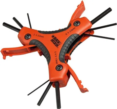 Productafbeelding van S.of.set 9 zeskantige sleutels, mm, bdht0-71628, zwart, Black+Decker