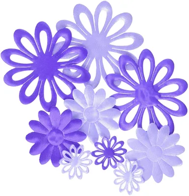 9-teiliges Blumen-Set, Violett-Töne, Bastelzubehör