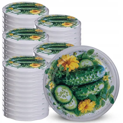 Produktbild von Kadax Schraubdeckel für Gläser 50 Stk. Ø 82 mm Gurkenmuster