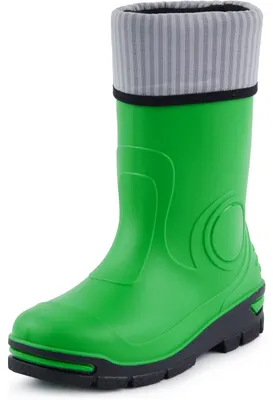 Produktbild von Ladeheid Kinder Mädchen Jungen Gummistiefel Regenschuhe mit Warme Socke LARB013 (Grün, 23 24 EU)