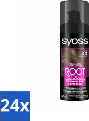 Produktbild von SYOSS - Ansatzspray Mittelbraun - Sofortige Grauabdeckung - Vorteilspack - 24 Stücke