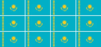 Produktbild von Mini Aufkleber Set - Pack glatt - 50x31mm - selbstklebender Sticker - Kazakhstan - Self-Adhesive - Flagge / Banner / Standarte fürs Auto, Büro, zu Hause und die Schule - 12 Stück