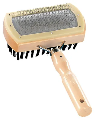 Image de Nobby Nature Line Brosse à caniche double avec manche en bois