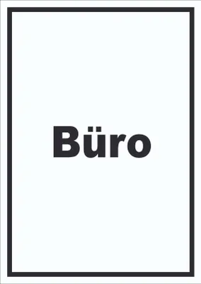 Produktbild von Büro Schild mit Text Office Bureau hochkant A0 Rückseite selbstklebend