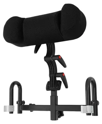 Image de Coussin de soutien-tête pour fauteuil roulant - Support-tête et cervical réglable en 3D - Hauteur : 30-50 cm, Largeur : 36-58 cm - Rembourrage en polyuréthane, structure en acier au carbone - Noir
