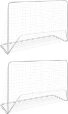 Obrázok produktu pre Futbalové bránky so sieťami 2 ks 182x61x122 cm oceľové biele