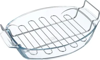 Obrázek produktu pro Pyrex 412U000, Zapékací miska na casserole, Oválný, Sklo, Nerezová ocel, Nerezová ocel, Průhledná, -40 - 350 °C, 4 l