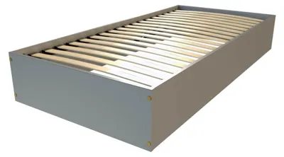 Productafbeelding van Beddenkasten 90x200 - 1-persoonsbed van massief hout - Grijs