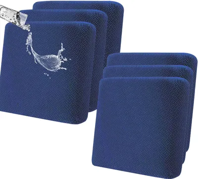 Produktbild von 6 Stück Wasserdicht Sofa Sitzkissenbezüge, Stretch Sofa Terrassen Sitzkissenbezug für Gartenmöbel,Dunkelblau