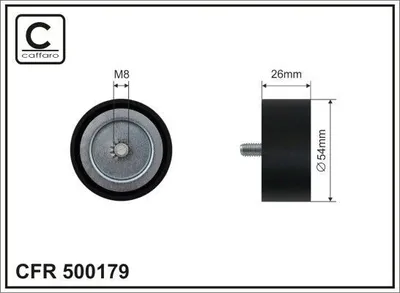 Produktbild von CAFFARO 500179 Umlenkrolle Keilrippenriemen 54mm passend für MERCEDES-BENZ SPRINTER 3,5-t Kasten (906) VIANO (W639) VITO Bus (W639)
