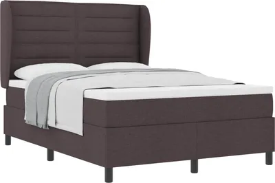 Productafbeelding van Boxspring bed met matras Donkerbruin 140 x 200 cm Stof
