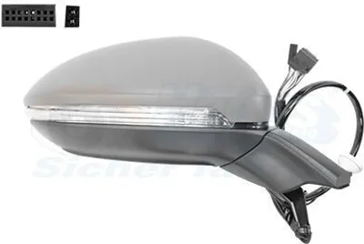Image de VAN WEZEL 5775816 Rétroviseur extérieur droit pour VW Golf VII à hayon (5G1, BQ1, BE1, BE2) Convexe Chauffant avec mémoire apprêté