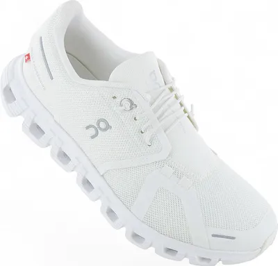 A white ON Running Cloud sneaker is shown against a white background.