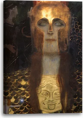 Produktbild von Leinwandbild (40x60cm): Gustav Klimt - Minerva oder Pallas Athena, echter Holz-Keilrahmen inkl. Aufhänger, handgefertigt in Deutschland