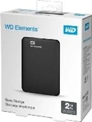 Obrázek produktu pro Western Digital Elements Portable, 2 TB, 2.5", 3.2 Gen 2 (3.1 Gen 2), 5400 ot/min, Černá