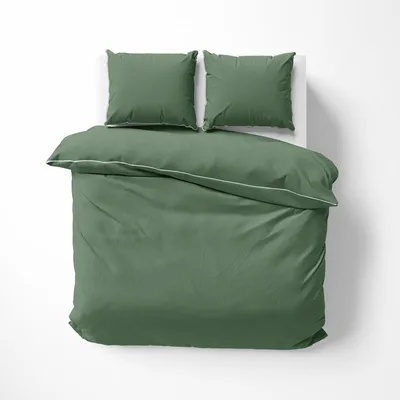 Produktbild von Bettwäsche, Baumwoll-Makosatin, einfarbig 200x220 Grün