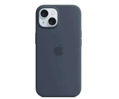 Produktbild von Case für iPhone 15 Plus kompatibel mit MagSafe Silikon Hülle - sturmblau