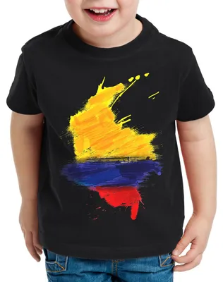 Produktbild von BaumwolleCloud Flagge Kolumbien Kinder T-Shirt Fußball Sport Colombia WM EM Fahne