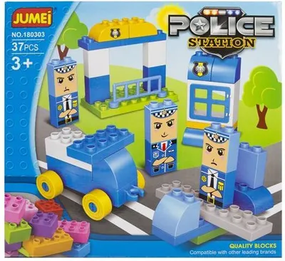 Zdjęcie produktu dla Klocki Jumei 3+ KOMISARIAT POLICJA 37 elementów, 28x26cm