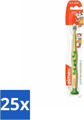 Produktbild von Elmex - Zahnbürste - Weiche Lernzahnbürste (0-3 Jahre) - Kleinkindpflege - 1 Zahnbürste - Vorteilspack - 25 Stücke