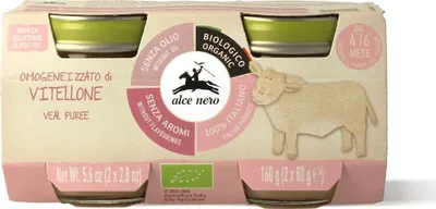 Obrázok produktu pre BEZLEPKOVÉ TEĽACIE MÄSO OD 4 MESIACOV(2 x 80 g) 160 g - ALCE NERO