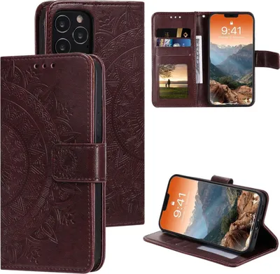 Immagine prodotto di Custodia per Apple iPhone 12 Pro Max Custodia del telefono cellulare Flip Case Cover Mandala Rosegold